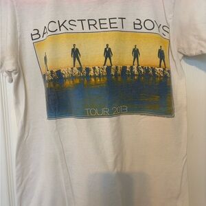 Vintage! BSTB White Graphic Tour T-Shirt - Yellow/Blue Print